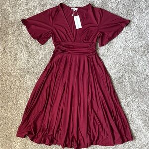 Elegant Burgundy Dress
